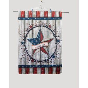Patriotic Liberty Star Curtain By Lisa Kennedy 40" X 28" Red White Blue